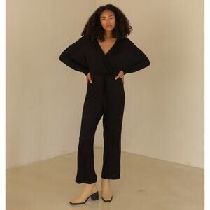 Gracemade Women's Dwell Black Super Soft Modal Jumpsuit Made in USA Size M $155